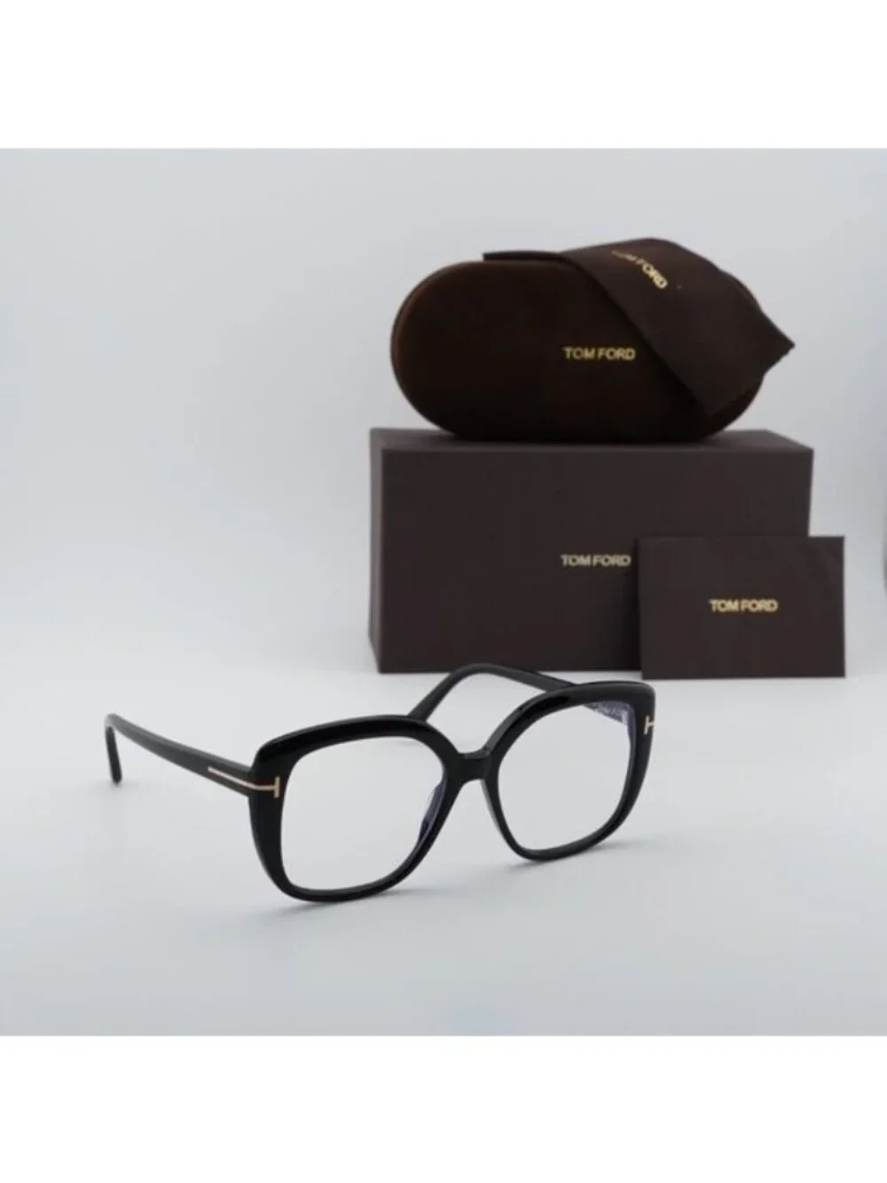 Tom Ford FT6043-B 001 Square Eyeglasses 53mm - Black/Blue Light Block